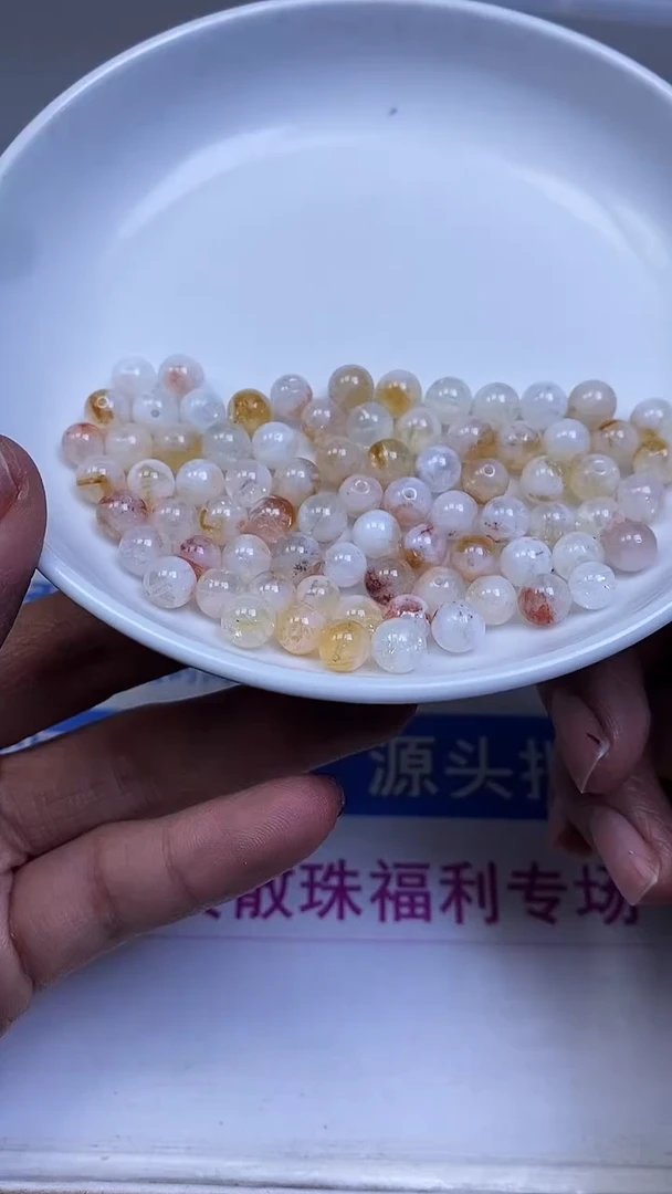 未镶嵌珠宝半成品水晶B10411 雪花幽灵6mm30个7.5元