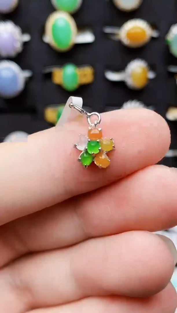 银S925镶嵌戒指翡翠3143