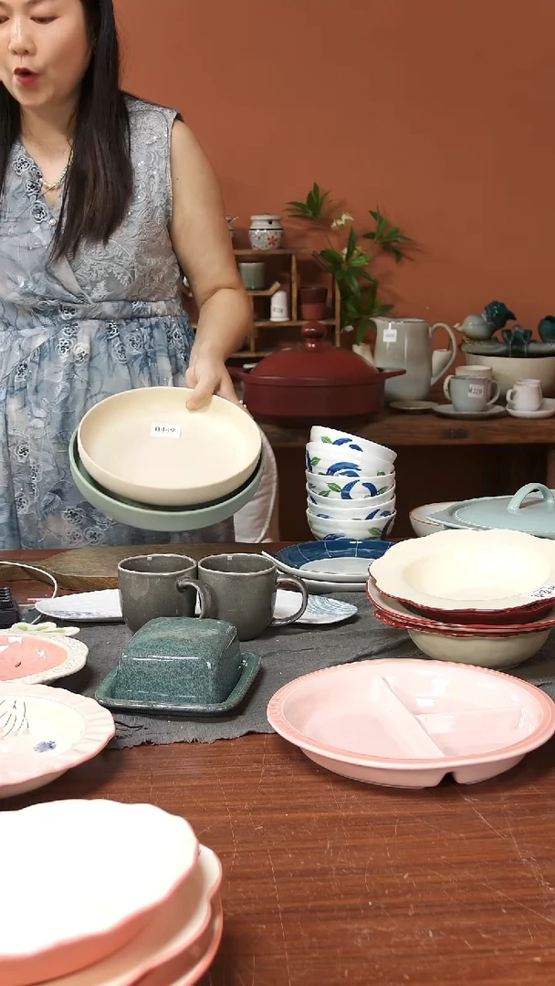 陶瓷B449陶瓷深盘2件套瑕疵