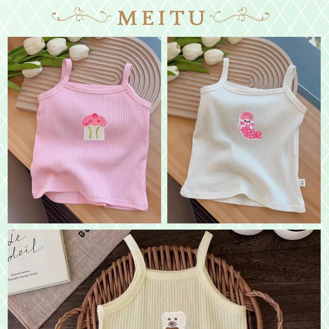 J夏季新款女童时尚洋气百搭简约吊带女宝韩版休闲百搭吊带衣X080