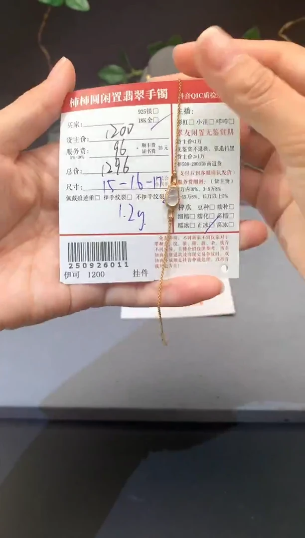 18K金镶嵌手链翡翠迪*姐姐250926011