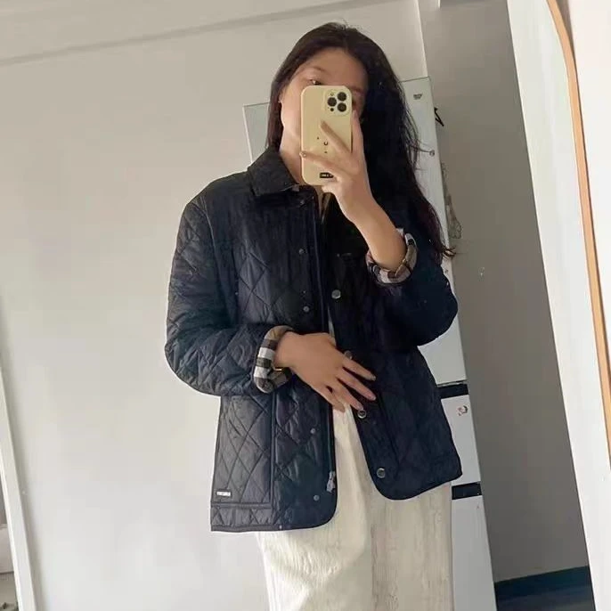 纯色口袋单排扣翻领长袖夹克外套 女款 米色