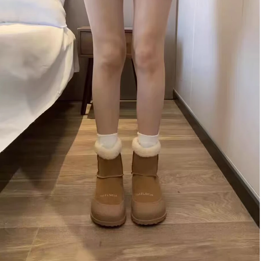 雪地靴时尚百搭加绒加厚保暖冬季皮毛一体