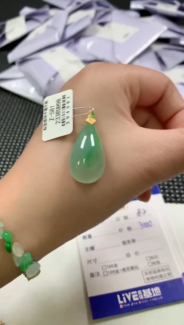 翡翠18K金镶嵌颈饰69