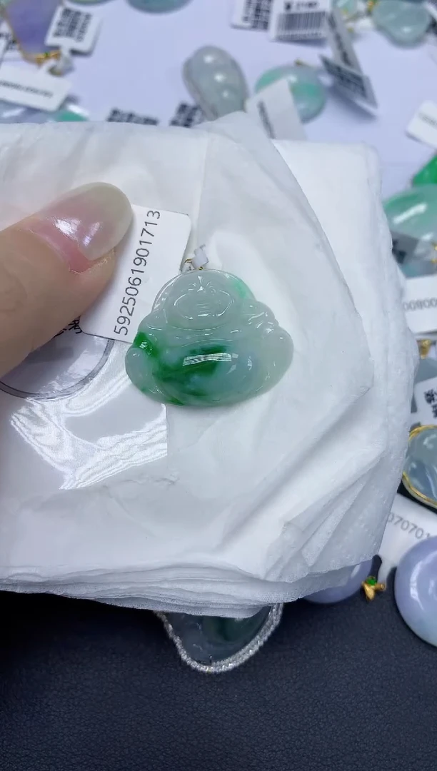 翡翠18K金镶嵌颈饰天然缅甸翡翠A货百元以上9元证书费自理