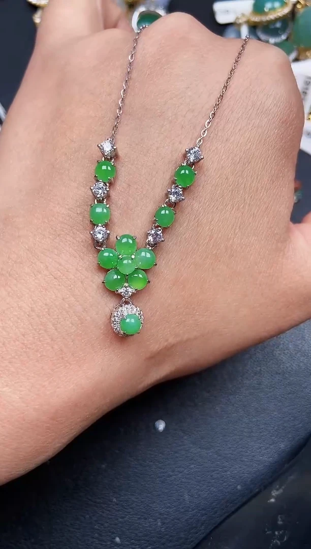 【闪购商品】翡翠颈饰银S925镶嵌3089