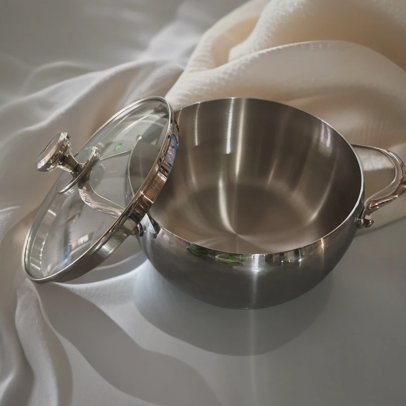 24cm适用多炉灶不锈钢原色家用汤锅苹果锅