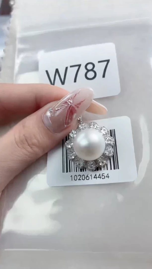 银S925镶嵌吊坠海水珍珠W787