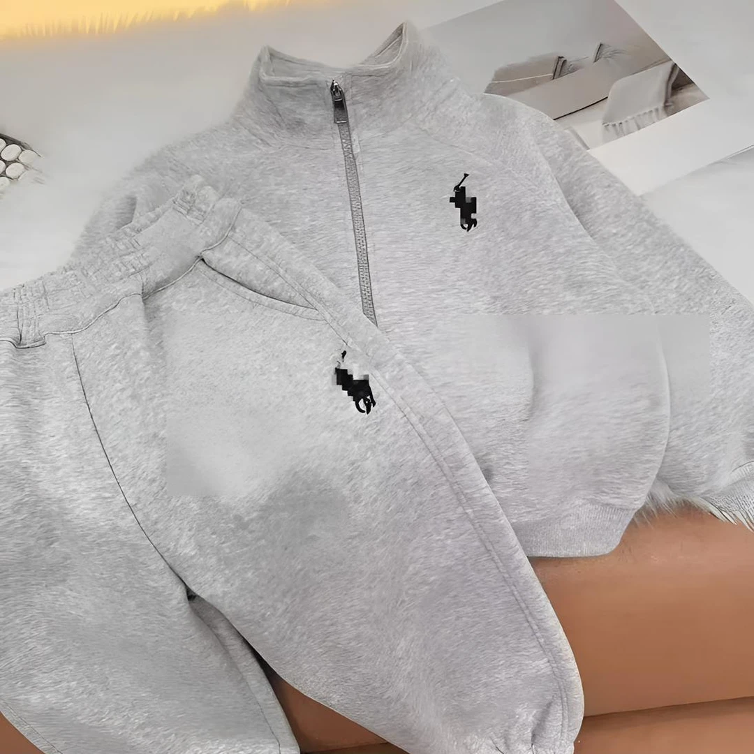 男女童高品质运动中大童卫衣立领时尚休闲新款两件套装