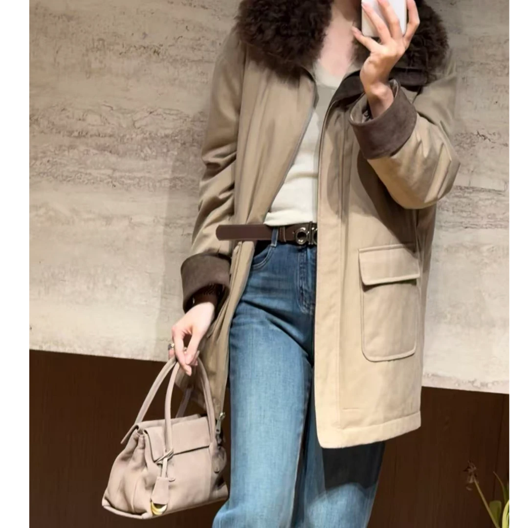 TANTAN 气质时尚百搭秋冬中长款棉服外套3461