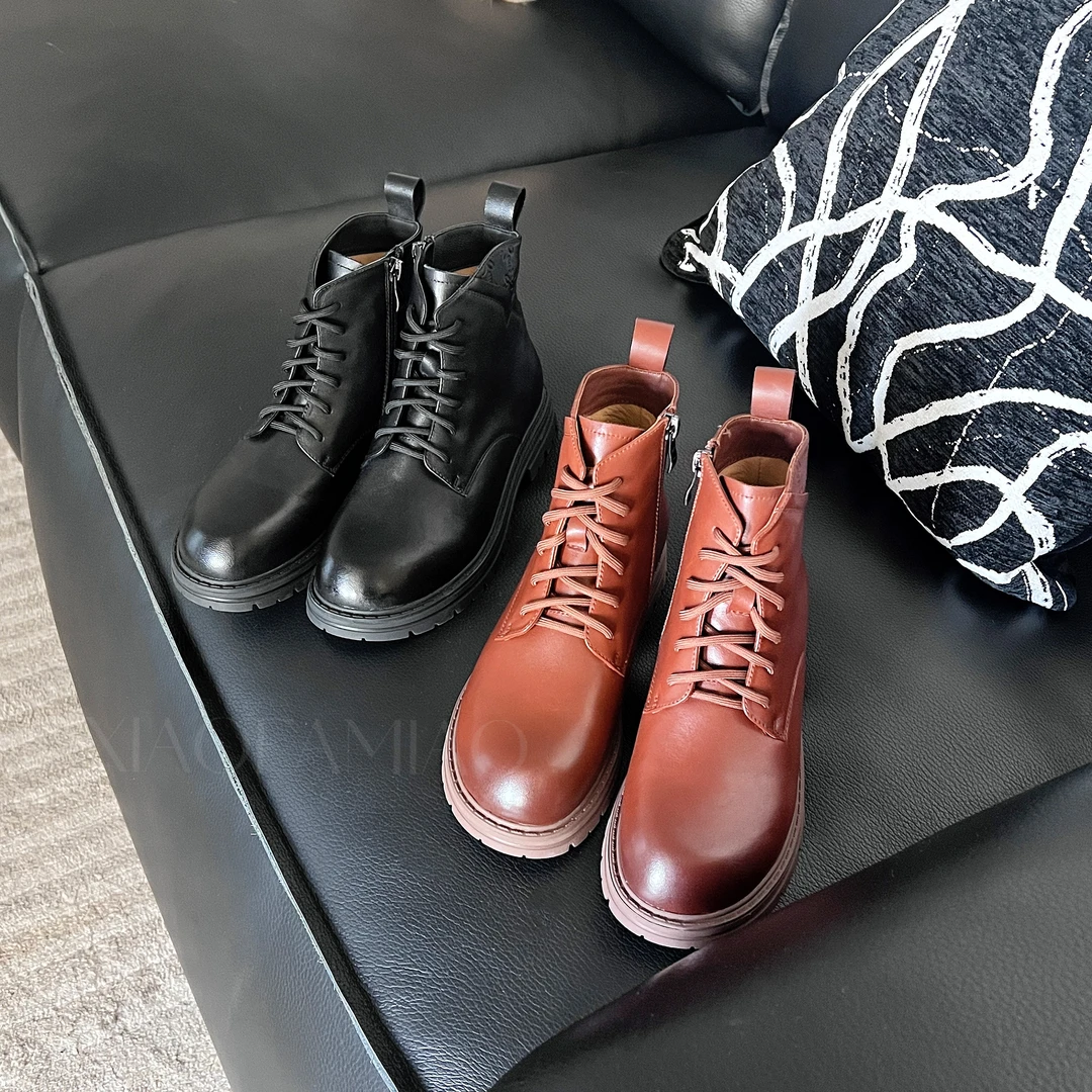 小发喵基础擦色纯色百搭韩版显瘦ins网红时装马丁靴