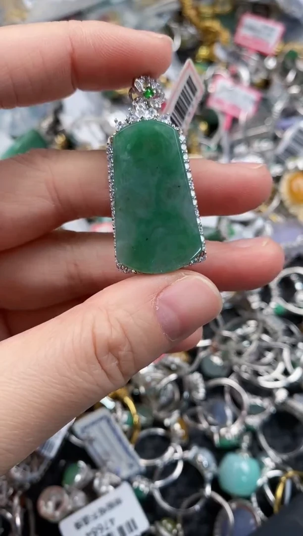 银S925镶嵌戒指翡翠111      4