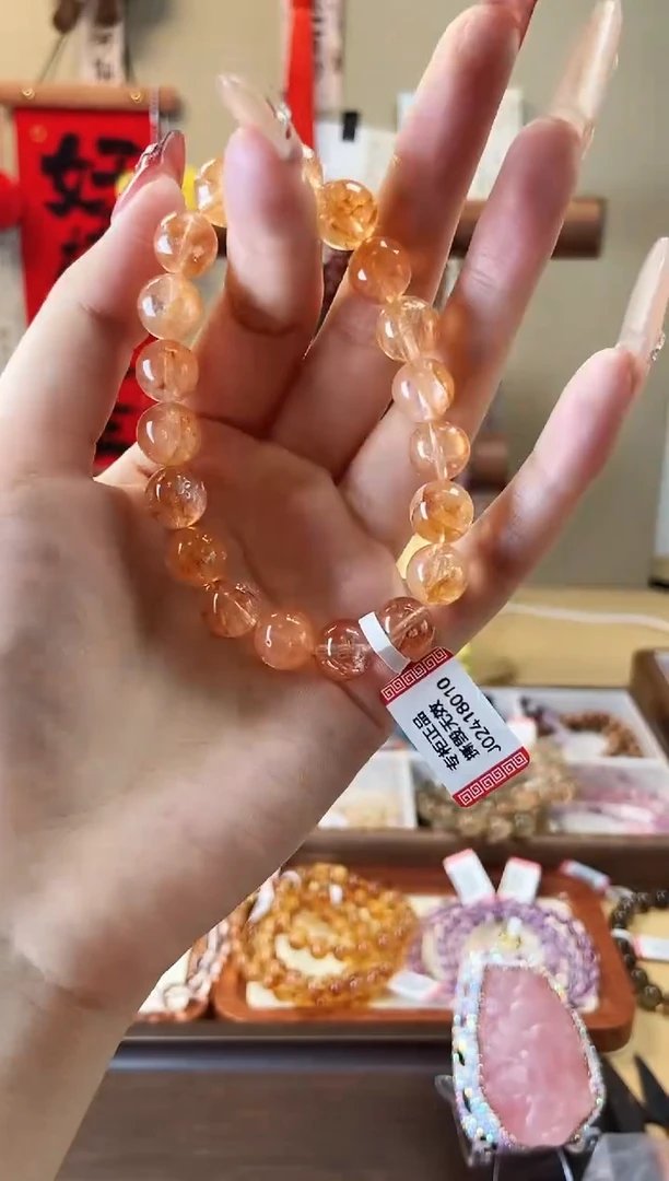 【闪购商品】水晶手串未镶嵌芬达 胶花10.5mm