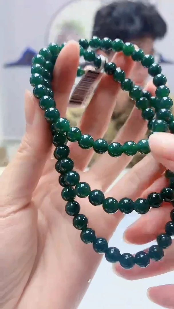 【闪购商品】定制翡翠未镶嵌4688zm-毛货珠链108