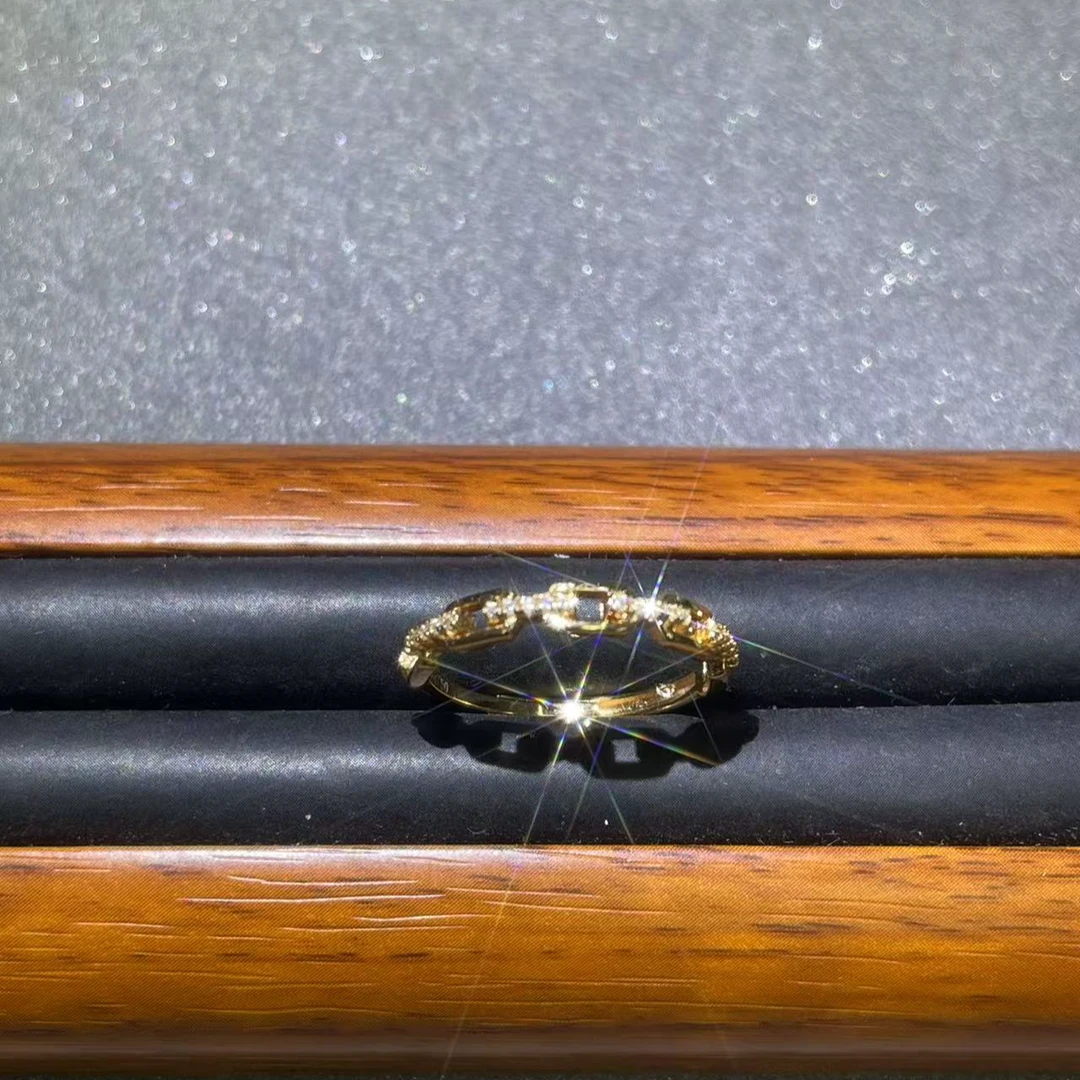 s6927玫色微镶钱币开口戒指多样性发货