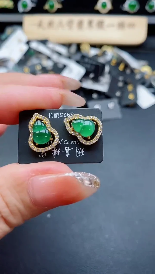 银S925镶嵌戒指翡翠1