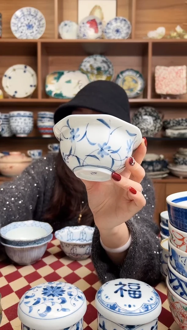 【闪购商品】瓷片染花舞12cm八角小碗