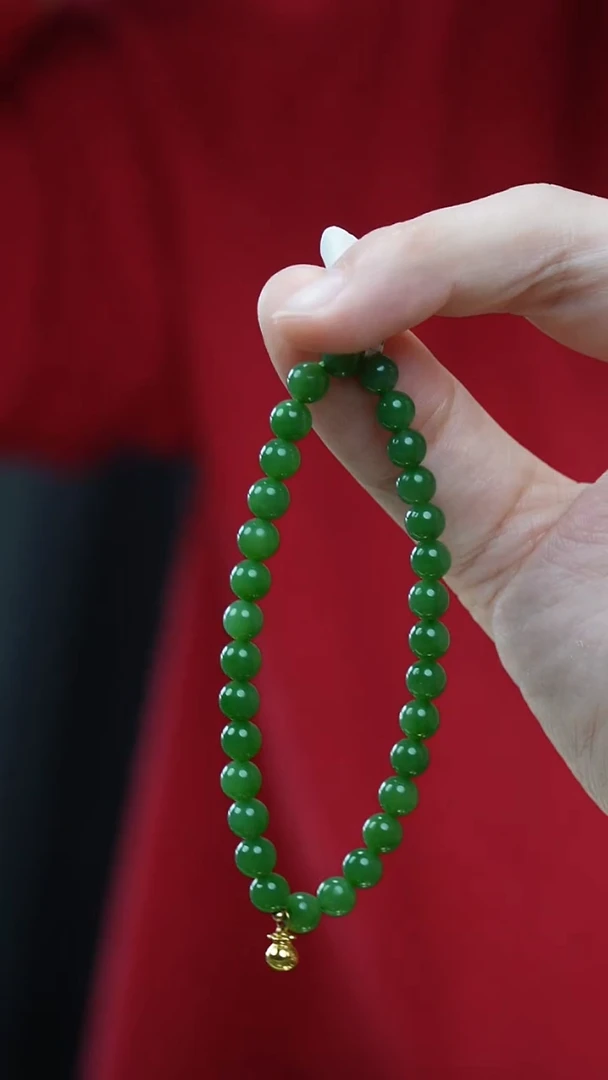 18K金镶嵌手链和田玉（碧玉）55