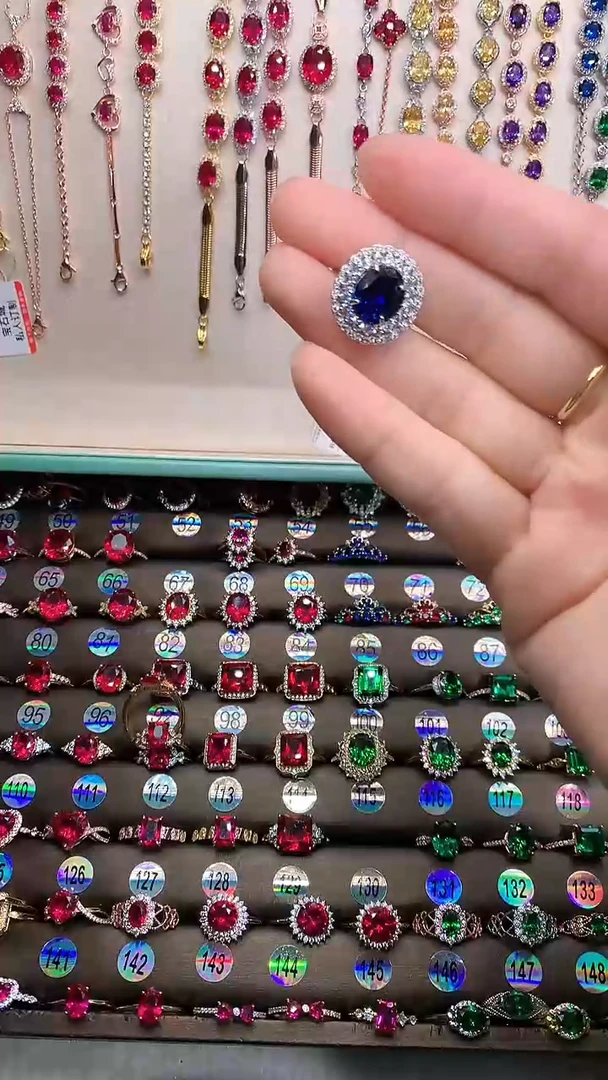 【闪购商品】蓝宝石戒指银S925镶嵌银色