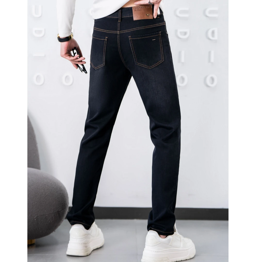 中修版春夏新款直筒高弹力牛仔裤2215男潮流裤子显瘦休闲裤