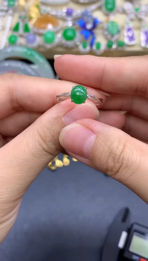 18K金镶嵌戒指翡翠190-中国好珍宝