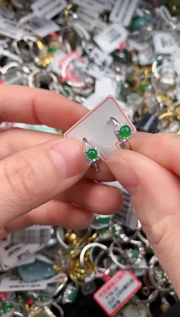 银S925镶嵌戒指翡翠333--6