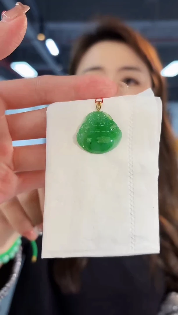 【闪购商品】翡翠颈饰18K金镶嵌缅料A货/支持复检/一件