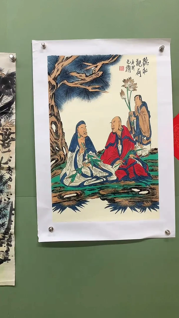 竖款精品开三人物罗汉