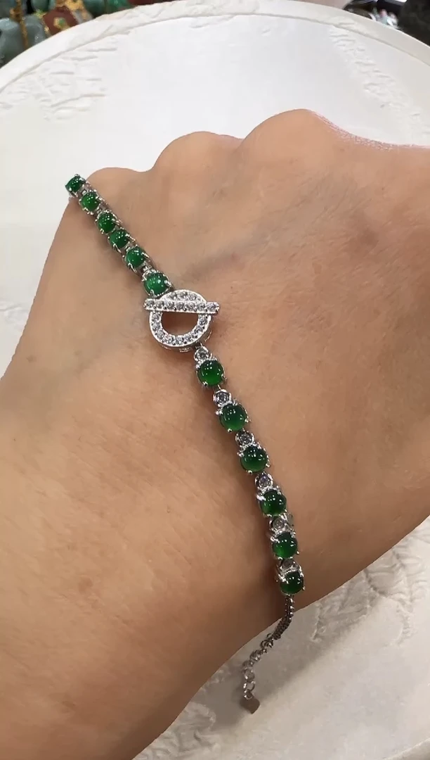 翡翠银S925镶嵌颈饰国风