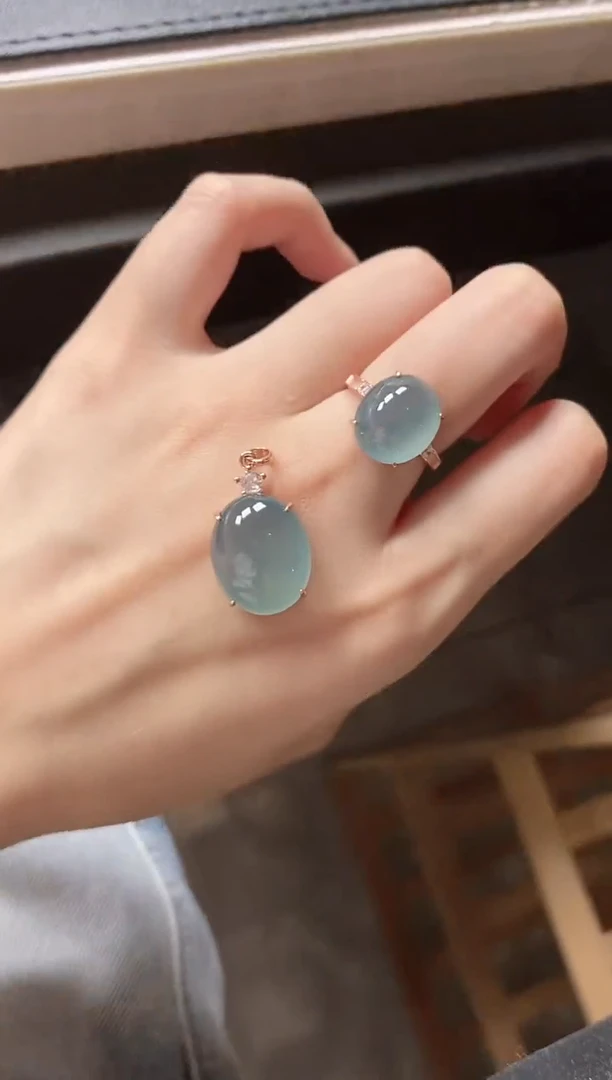 翡翠戒指银S925镶嵌51511