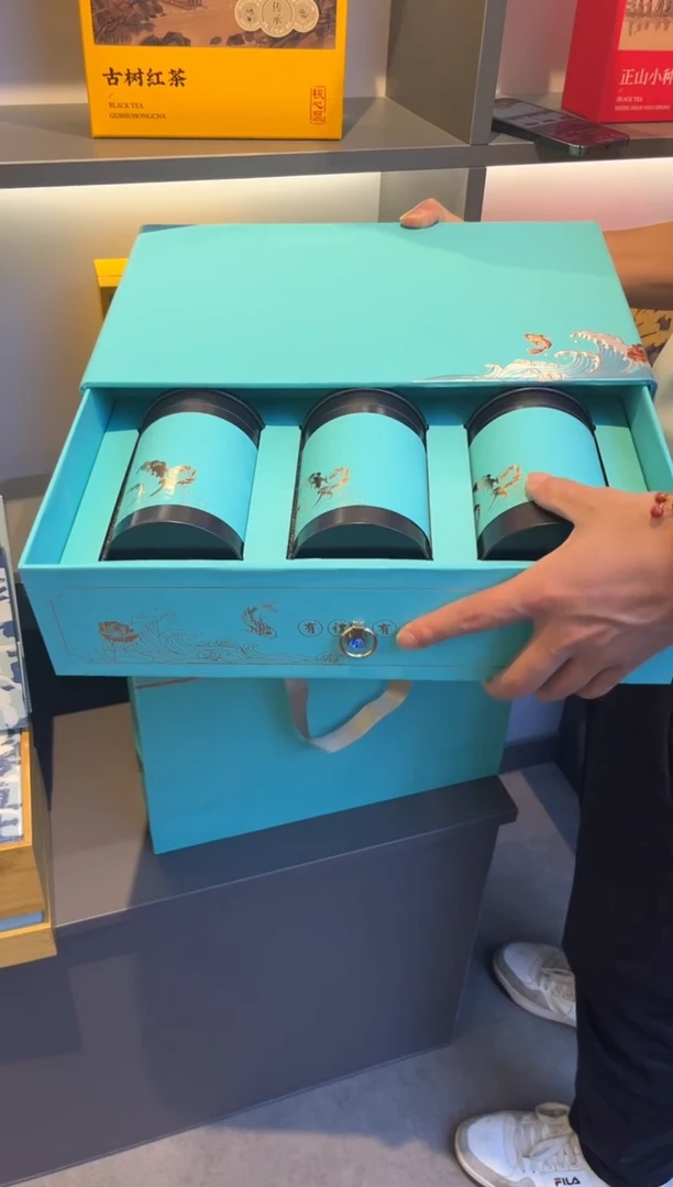 紫砂茶叶罐蓝色三铁罐14套