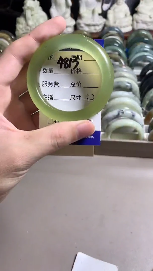 未镶嵌蛇纹石玉手镯4813