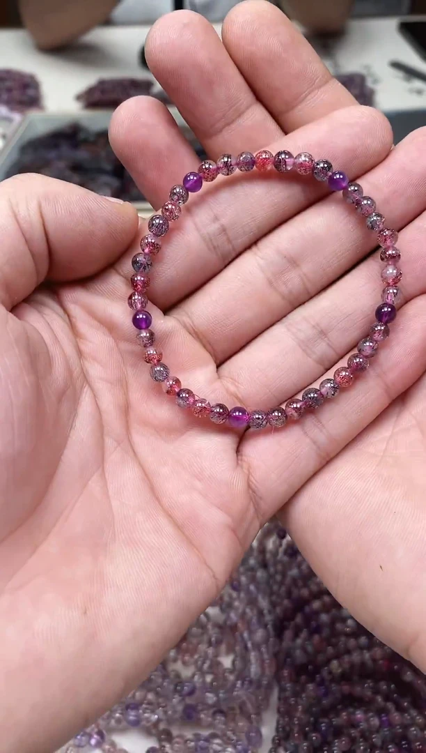 水晶手串未镶嵌黑加仑手串4.8mm 多样性发一