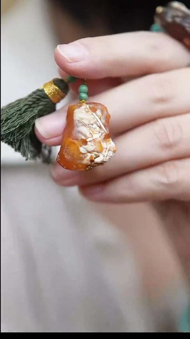 裸石蜜蜡未镶嵌*蜜蜡提溜*活扣头可拆*百搭手串项链