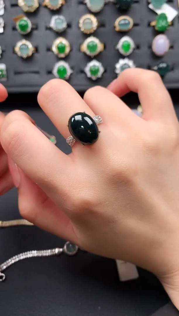 【闪购商品】翡翠戒指银S925镶嵌5121