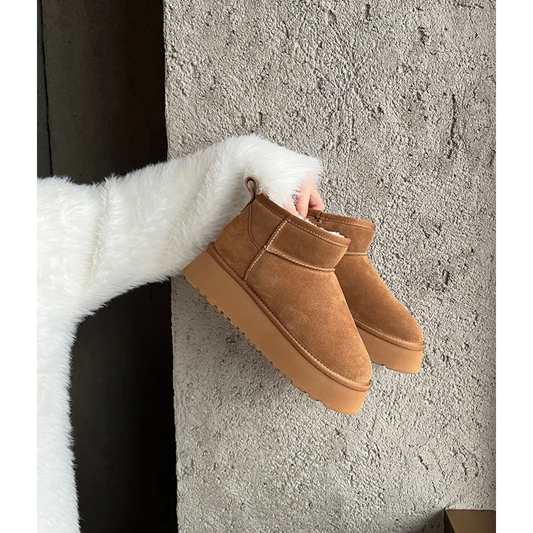 【大叔家】时尚厚底增高雪地靴女保暖秋冬加绒厚棉鞋