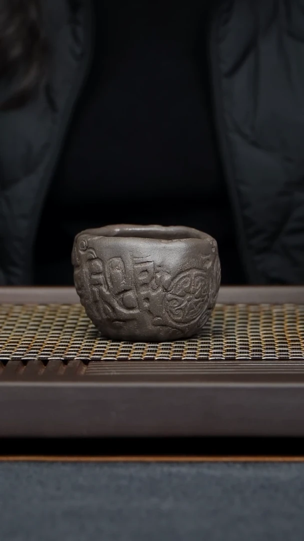 茶杯紫砂陶艺杯原矿零添加青灰紫泥纯手工制作145毫升