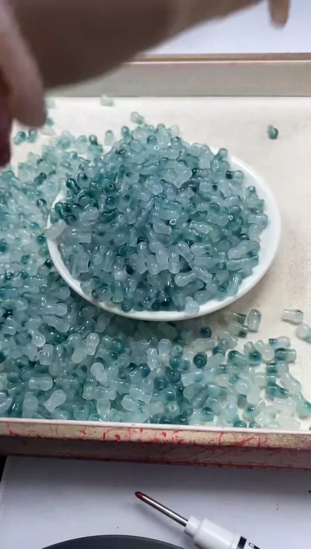 【闪购商品】玛瑙/玉髓颈饰未镶嵌w2169蓝水飘花水瓶8*5mm*30颗