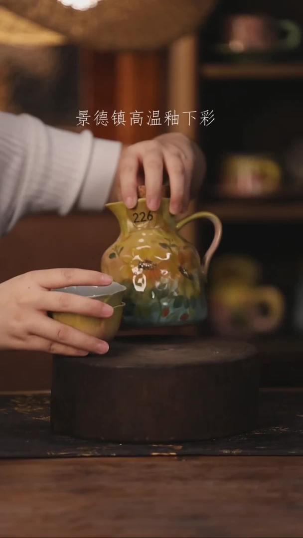 陶瓷景德镇高温釉下手绘陶瓷226