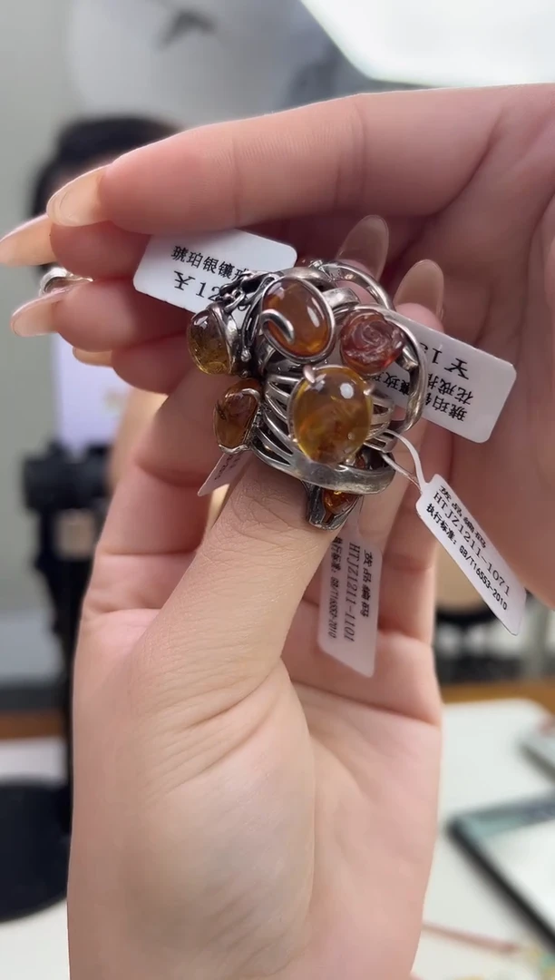 裸石琥珀未镶嵌琥珀蜜蜡戒指多样性发一个
