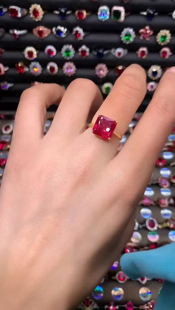 【闪购商品】红宝石戒指银S925镶嵌10金