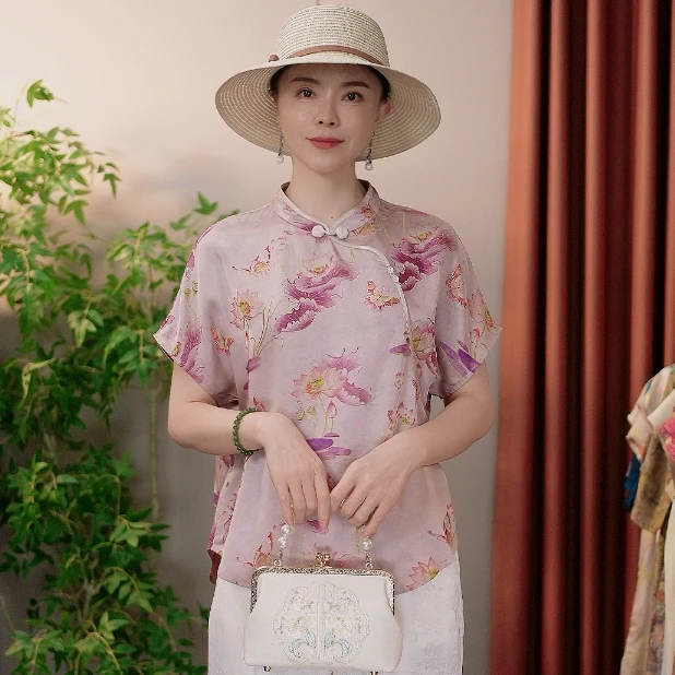 新中式国风莲花上衣7272