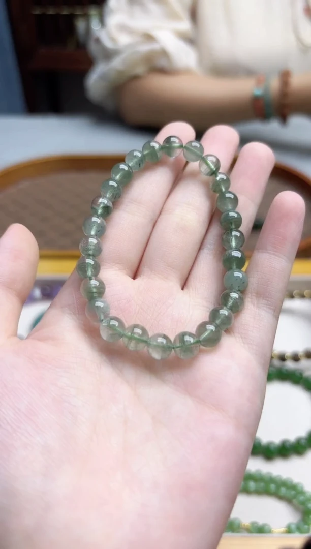 车挂未镶嵌水晶绿幽灵水晶手串ZD