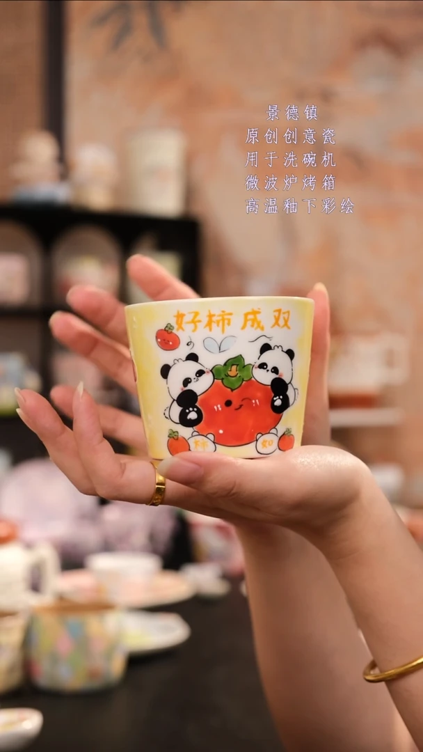 摆件景德镇手工手绘设计师款