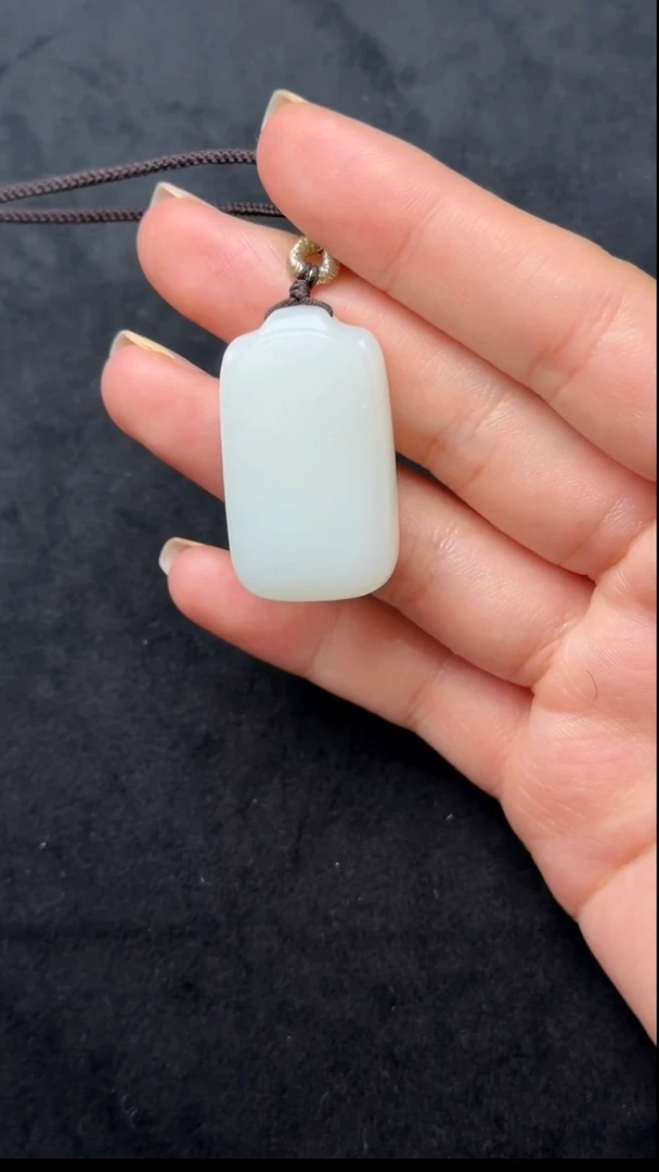 颈饰未镶嵌和田玉030-白玉无事牌-N2171-1205