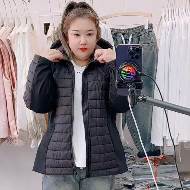 莲莲推荐-蚂蚁腰拼接棉服