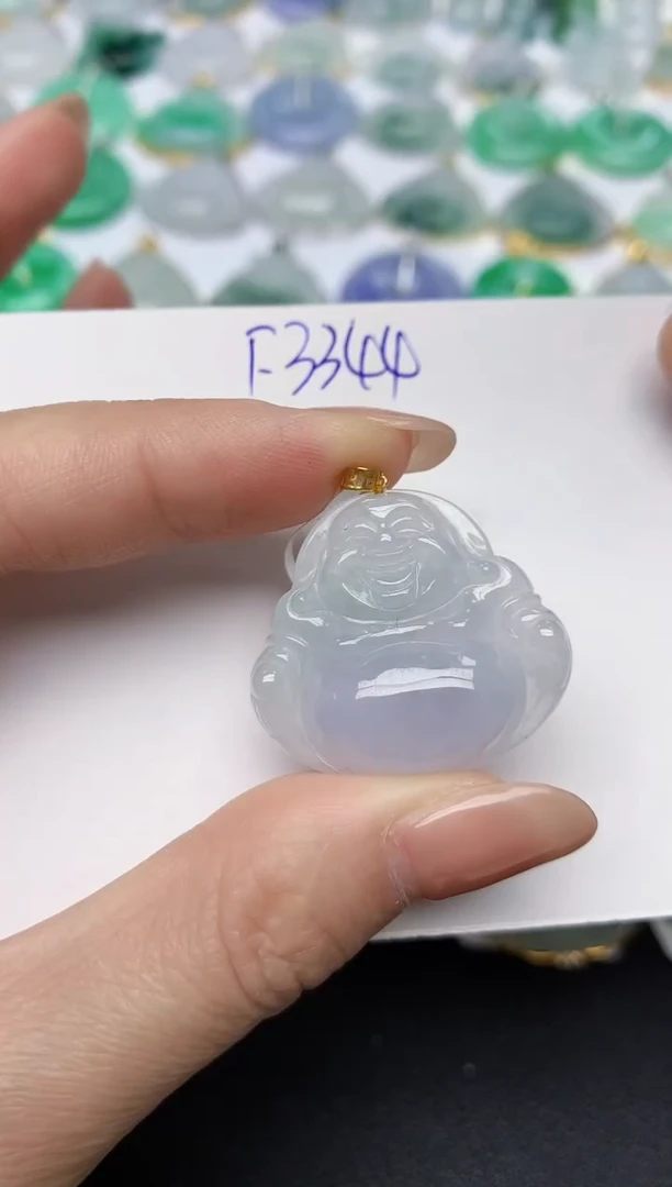 颈饰18K金镶嵌翡翠天然缅甸A货翡翠百元以上9元证书费自理