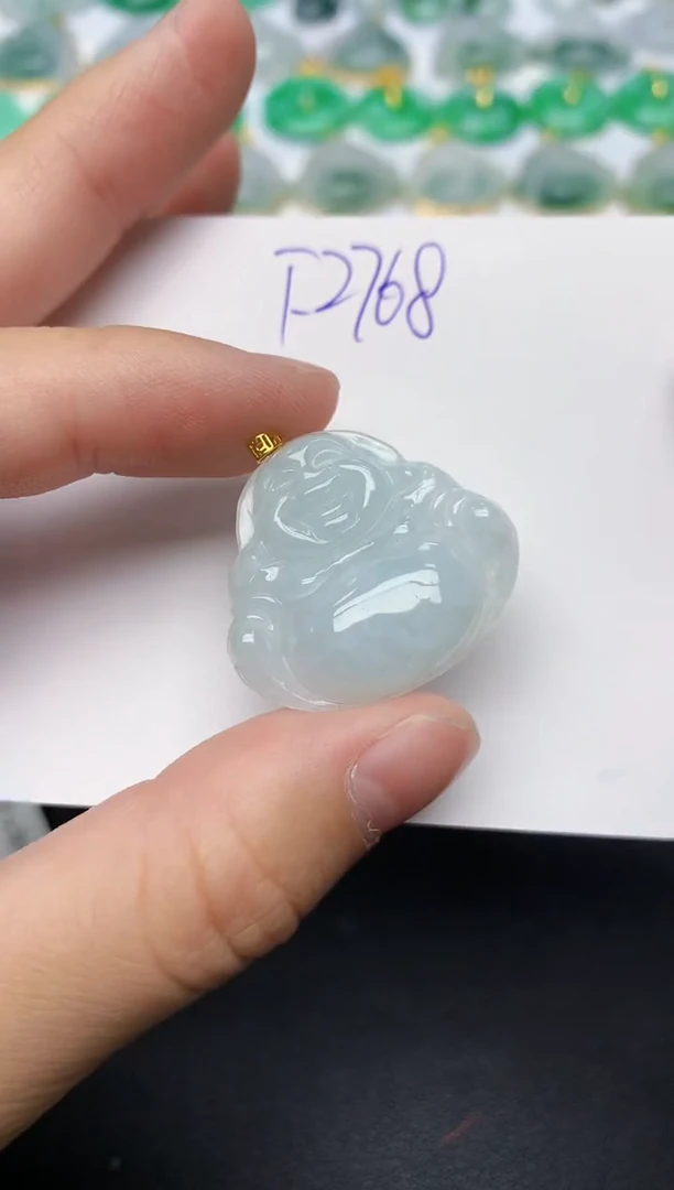 颈饰18K金镶嵌翡翠天然缅甸A货翡翠百元以上9元证书费自理