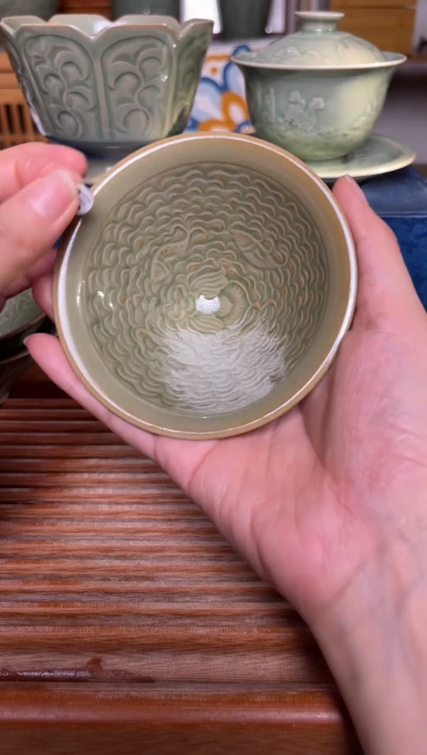 【闪购商品】其他橄榄绿摩羯鱼斗笠盏