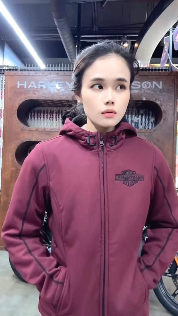 哈雷戴维森女款骑行服外套红色刺绣款XS